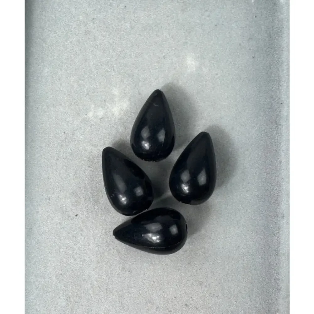 Assorted Black Acrylic and Glass Beads Variety of Shades Shapes and Sizes